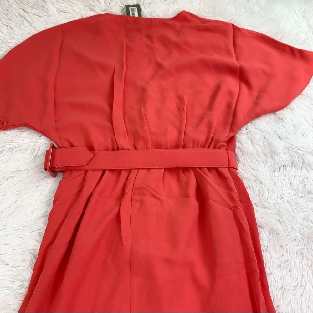 Trina Turk‎ Zest Short Sleeve V Neck Belted Faux Wrap Dress